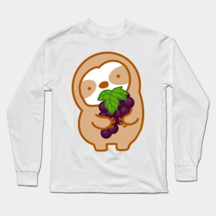 Cute Grapes Sloth Long Sleeve T-Shirt